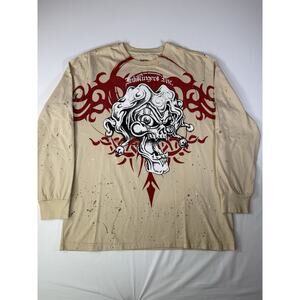 Vintage INKSLINGERS INC BLUE MOE Graphic Skull Shirt XL